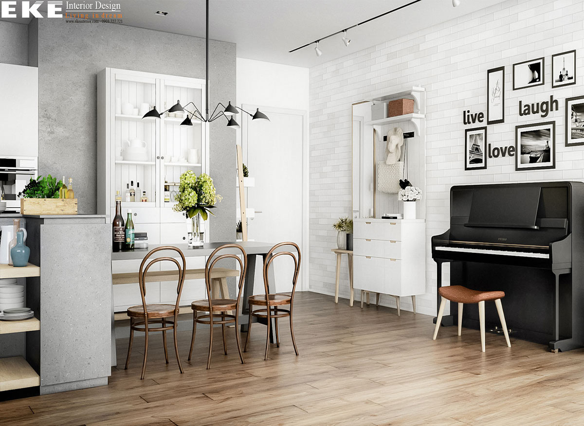 Thiết kế nội thất căn hộ phong cách Scandinavian-mẫu phòng khách