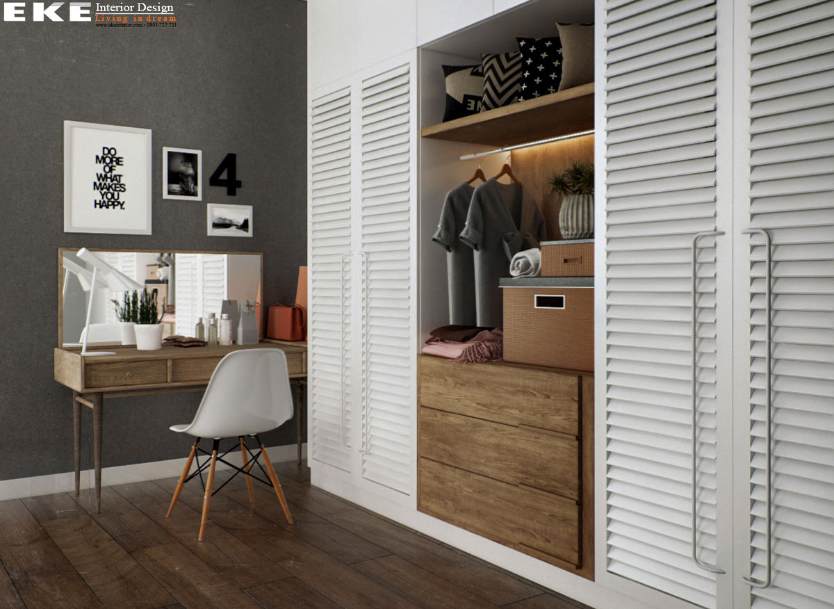 Thiết kế nội thất căn hộ phong cách Scandinavian-bàn làm việc
