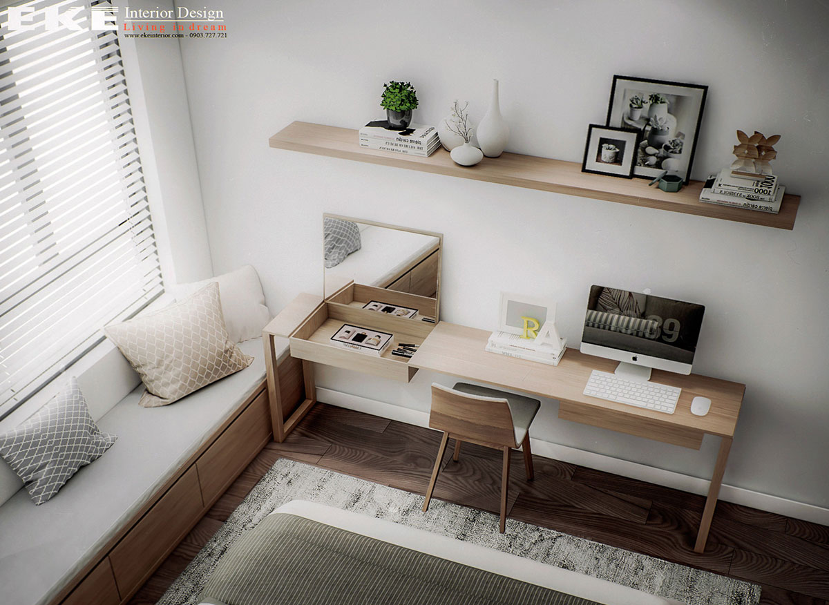 Thiết kế nội thất căn hộ phong cách Scandinavian-phòng ngủ