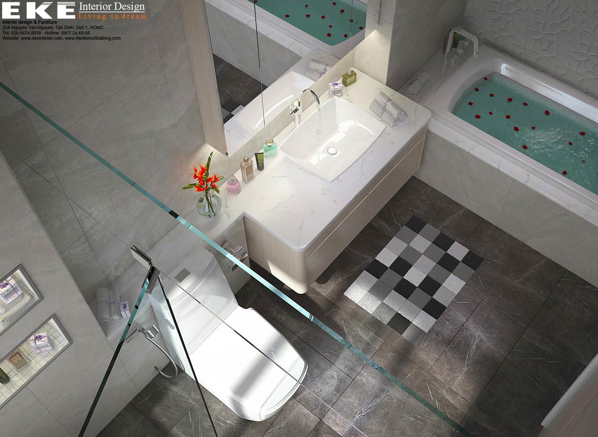 Thiết kế nội thất nhà phố Mỹ Hưng - Phòng tắm