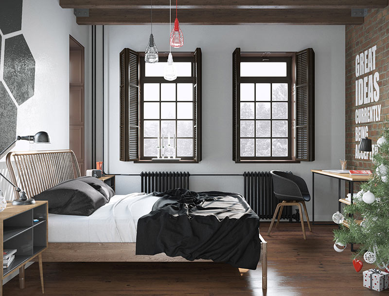 thiết kế nội thất phòng ngủ phong cách scandinavian