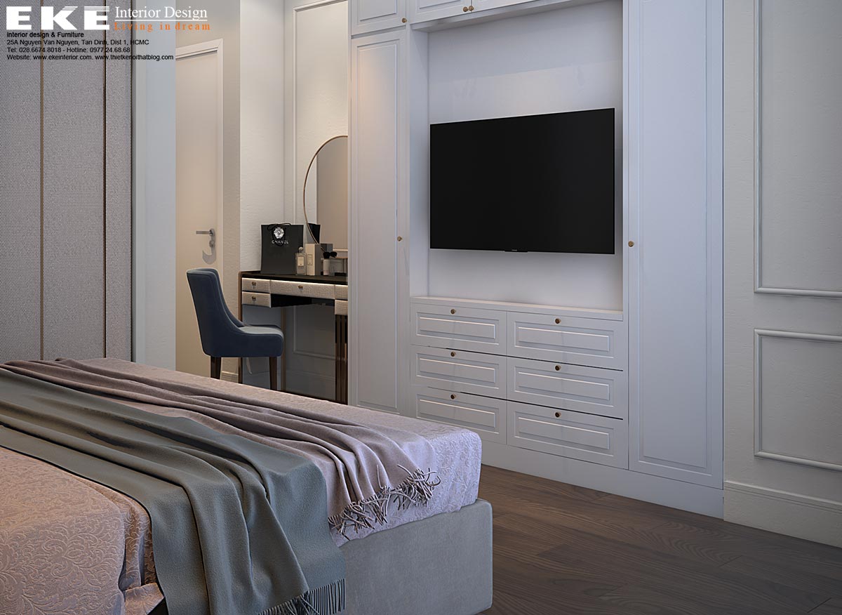 thiết kế nội thất căn hộ vinhome central park-mẫu phòng ngủ
