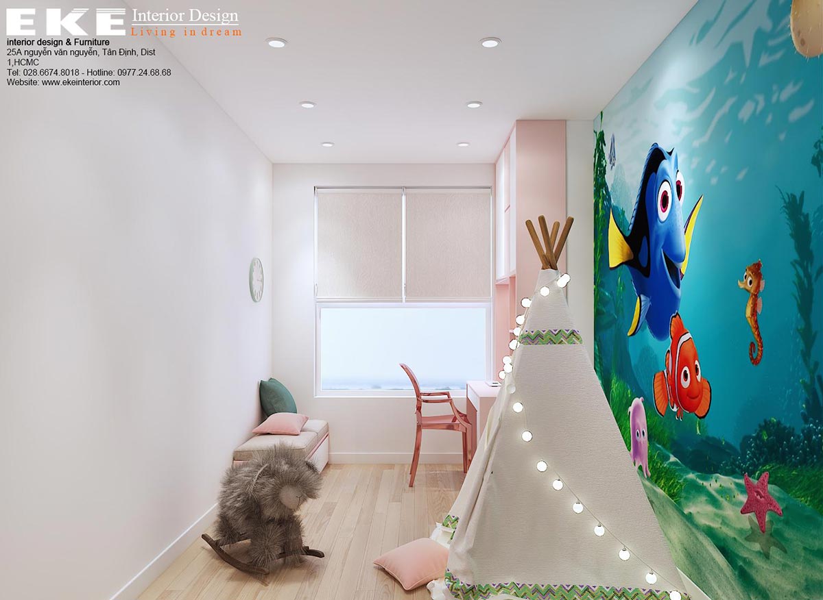 Thiết kế nội thất căn hộ Sunrise City View - phòng trẻ em