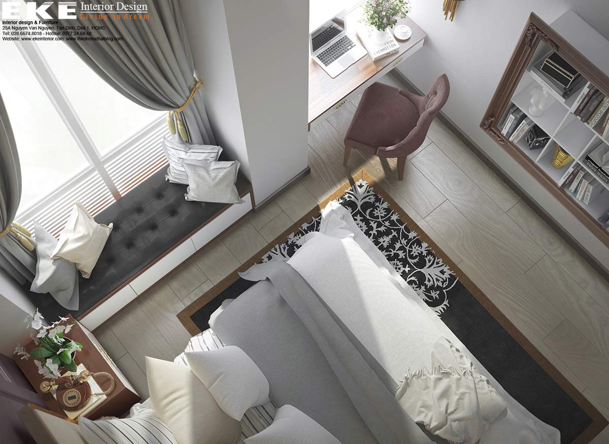 Thiết kế nội thất căn hộ Penthouse Star Hill - phòng ngủ