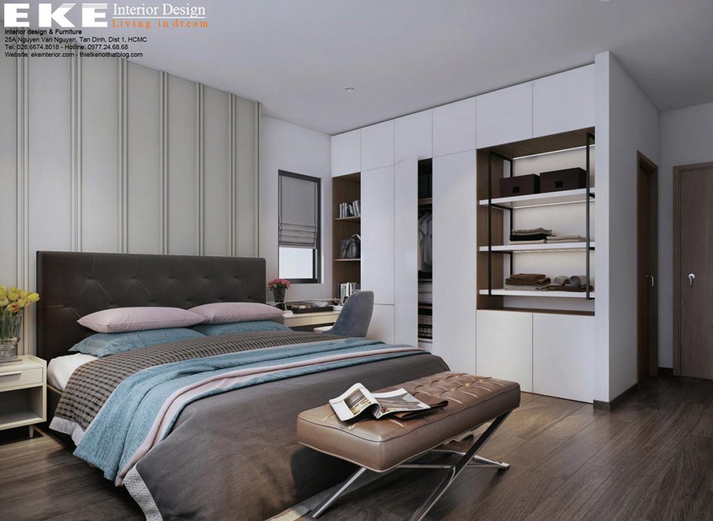 Thiết kế nội thất căn hộ Sunrise City View -phòng ngủ