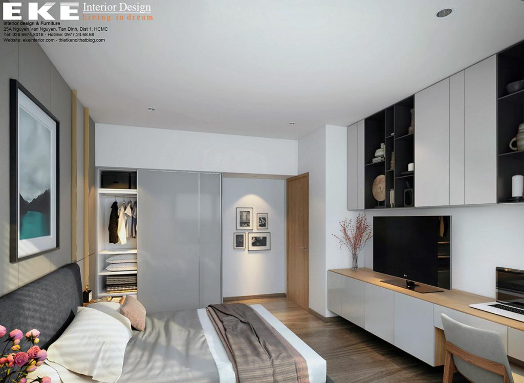 Thiết kế nội thất căn hộ Sunrise City View 99m2-mẫu phòng ngủ
