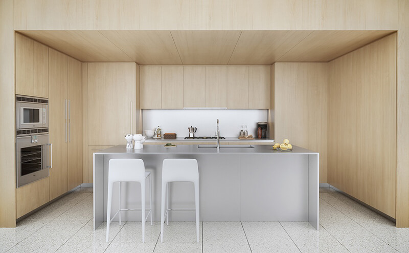 thiết kế nội thất nhà bếp tối giản