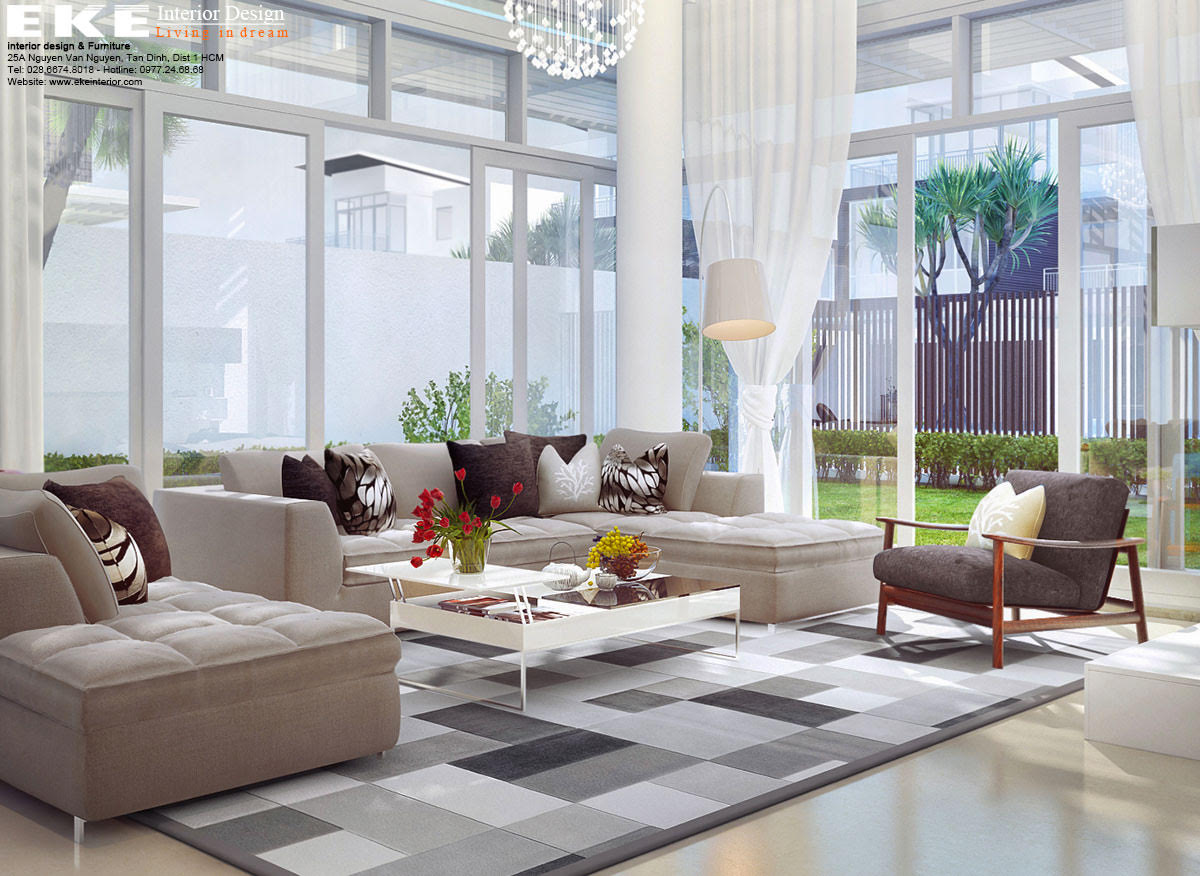 Thiết kế nội thất Riviera Garden Villa - Phòng khách