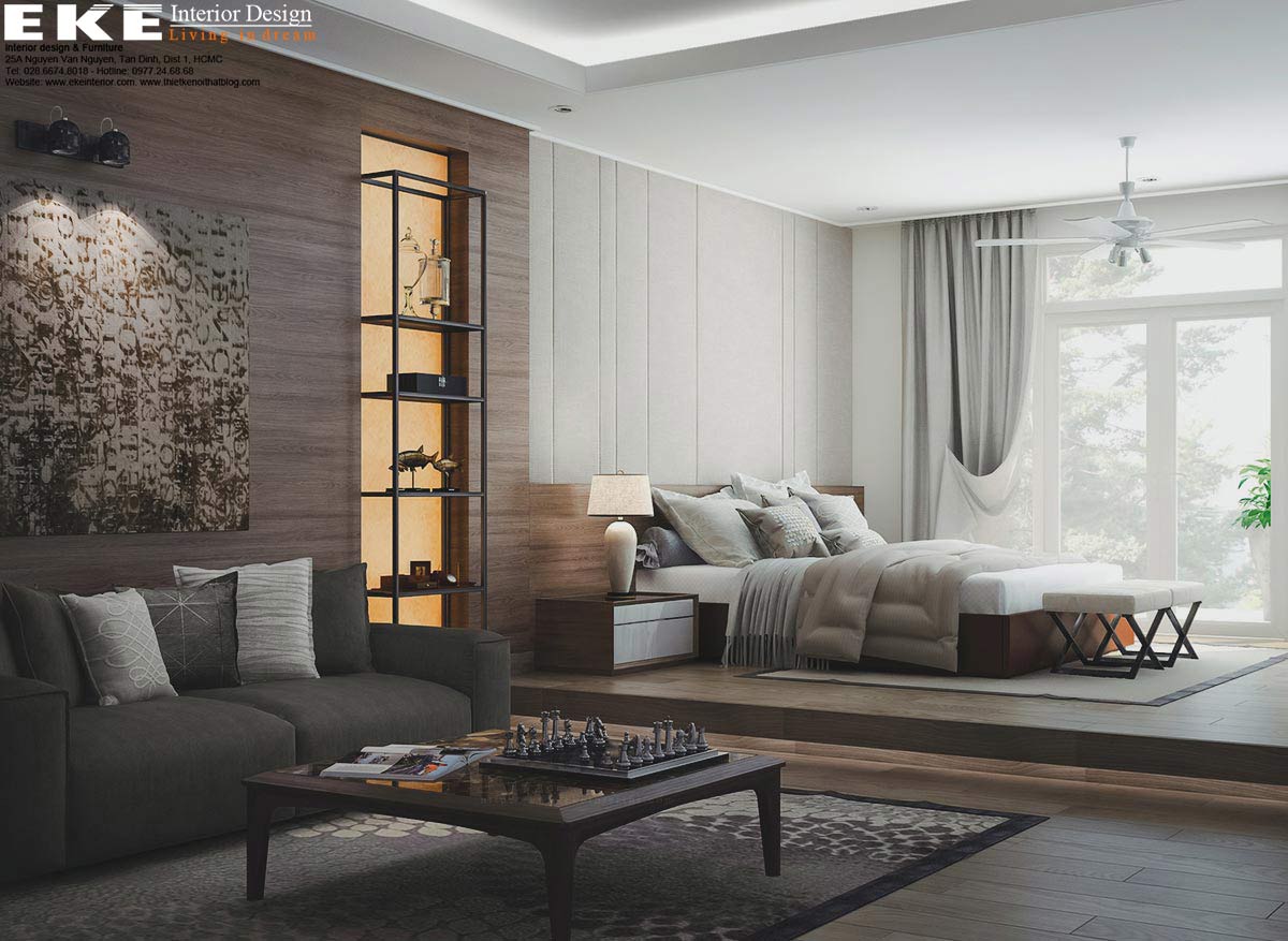 Thiết kế nội thất biệt thự Tân Phong - Phòng ngủ