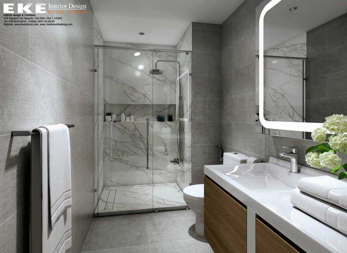 Thiết kế nội thất căn hộ chung cư Orchard Parkview 82m2 - Phòng tắm