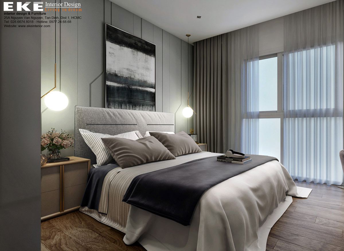 Thiết kế nội thất căn hộ chung cư Orchard Parkview 82m2 - Phòng ngủ