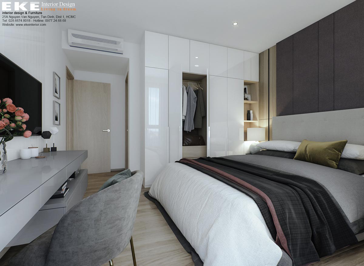 Thiết kế nội thất căn hộ chung cư River Park Premier - Phòng ngủ chính