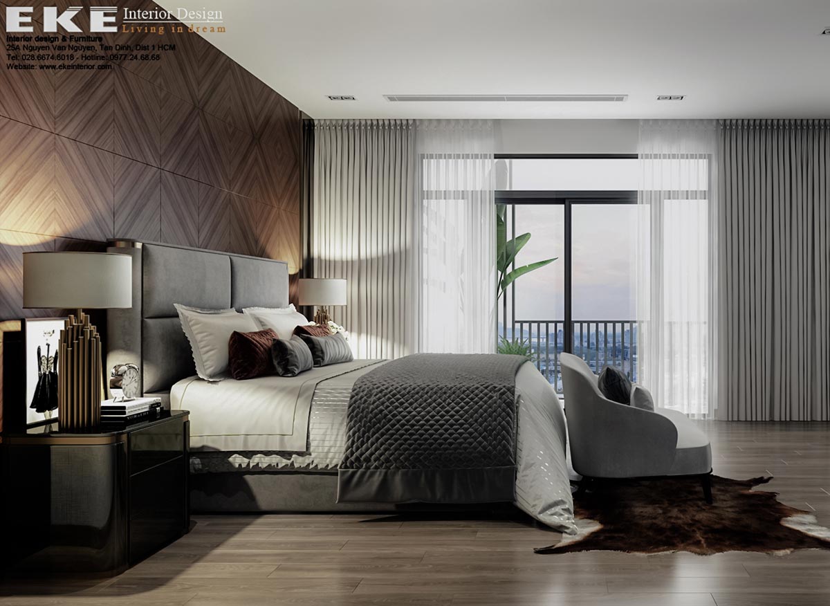 Thiết kế nội thất biệt thự Rạch Giá - Kiên Giang - Phòng ngủ chính