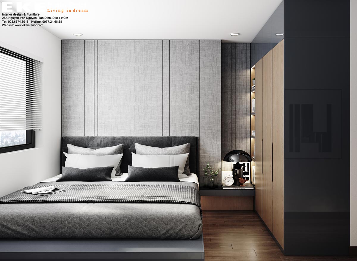 Thiết kế nội thất căn hộ Saigon Mia 70m2 - Phòng ngủ