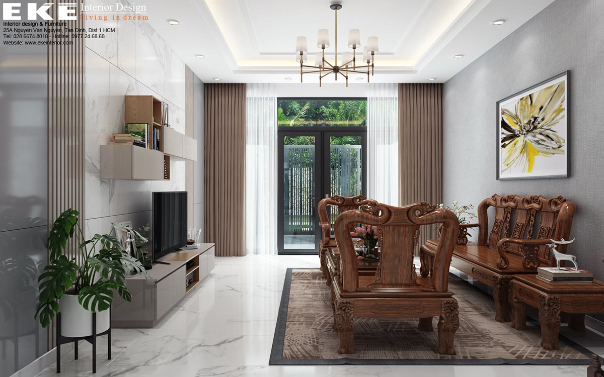 Thiết kế nội thất nhà phố Biên Hòa - Phòng khách