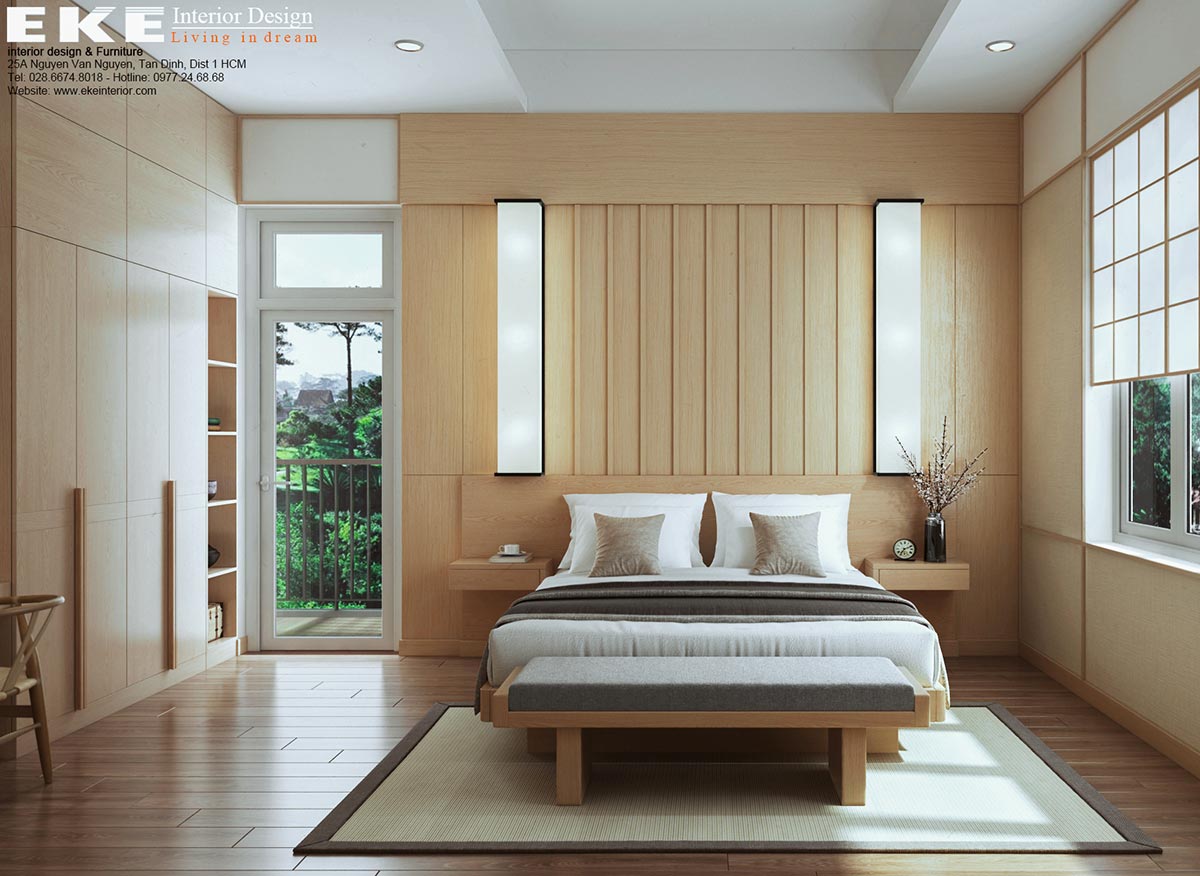 Thiết kế nội thất biệt thự Đà Lạt - Phòng ngủ chính