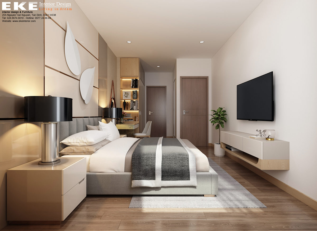 Nội thất căn hộ chung cư Sunrise Cityview 72m2 - Phòng ngủ master