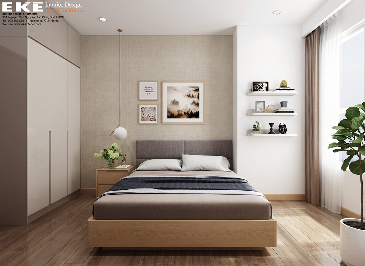 Nội thất căn hộ chung cư Sunrise Cityview 72m2 - Phòng ngủ