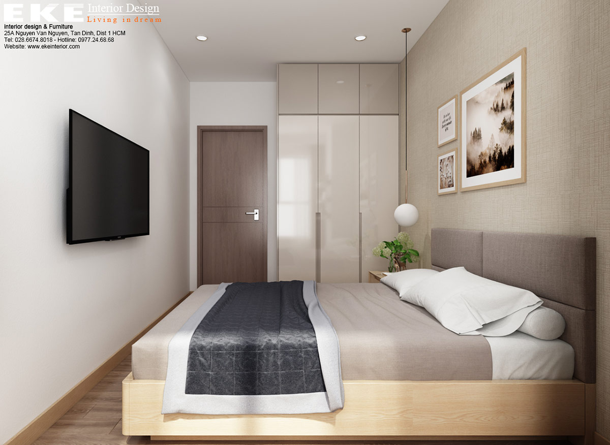 Nội thất căn hộ chung cư Sunrise Cityview 72m2 - Phòng ngủ
