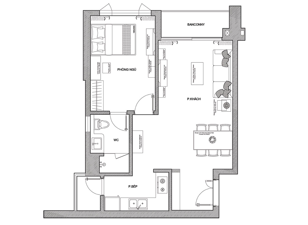 Thiết kế nội thất căn hộ D'Edge Thảo Điền - Mặt bằng