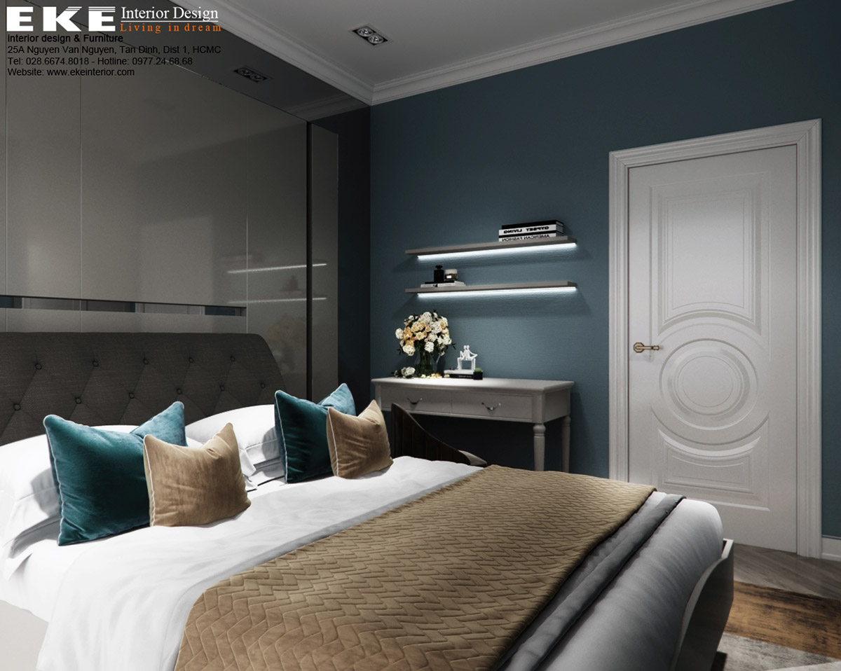 Thiết kế nội thất căn hộ Waterina Suites - Phòng ngủ nhỏ