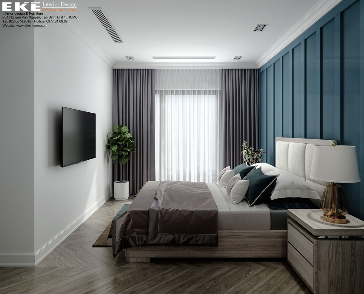 Thiết kế nội thất căn hộ Waterina Suites - Phòng ngủ 2
