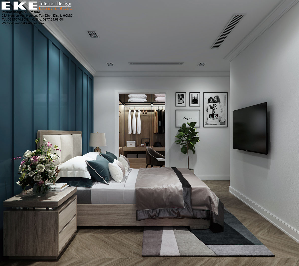 Thiết kế nội thất căn hộ Waterina Suites - Phòng ngủ 2
