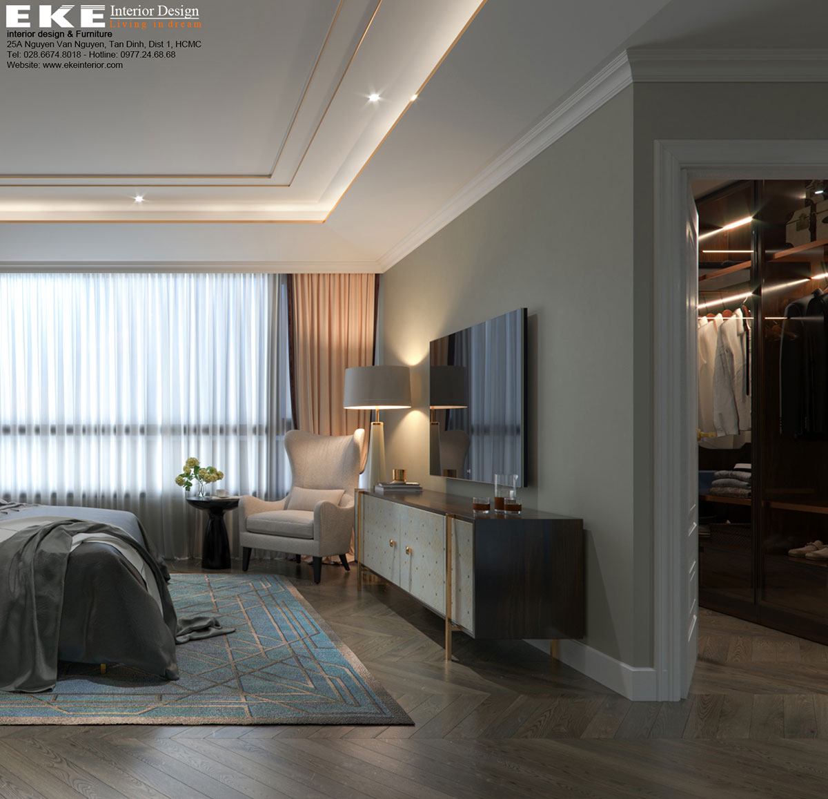 Thiết kế nội thất căn hộ Waterina Suites - Phòng ngủ