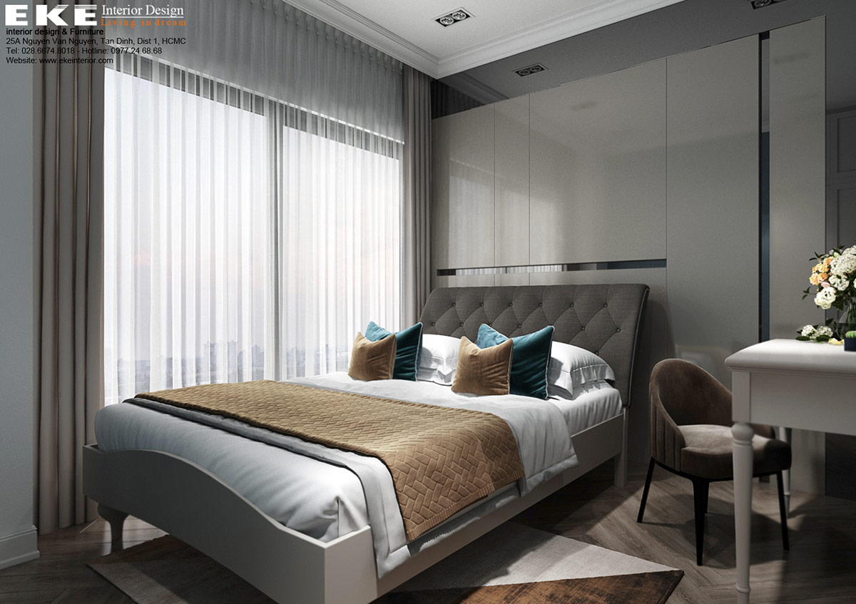 Thiết kế nội thất căn hộ Waterina Suites - Phòng ngủ nhỏ