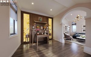 Thiết kế phòng thờ biệt thự Đà Lạt