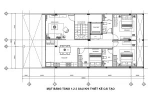 Mat bang tang 1-2-3 sau khi cai tao sua chua cho thue