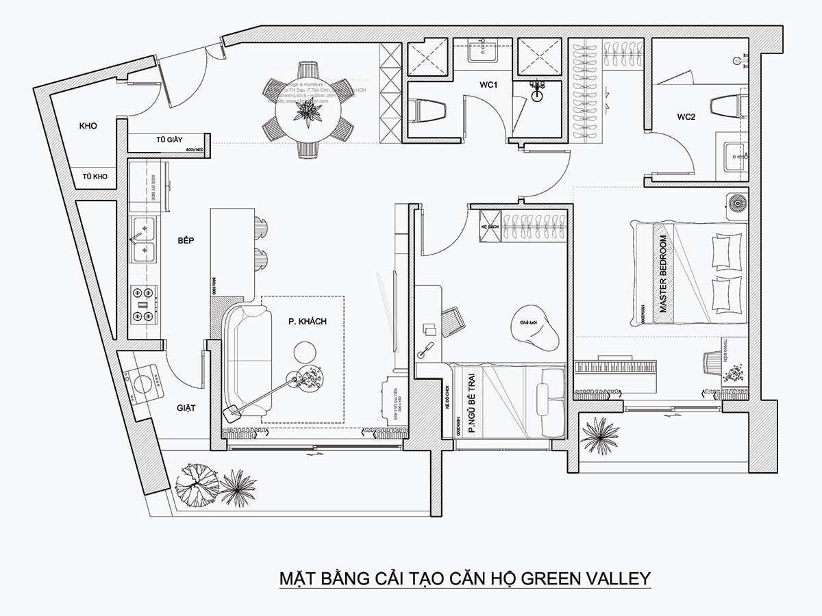 can ho green valley 96m2