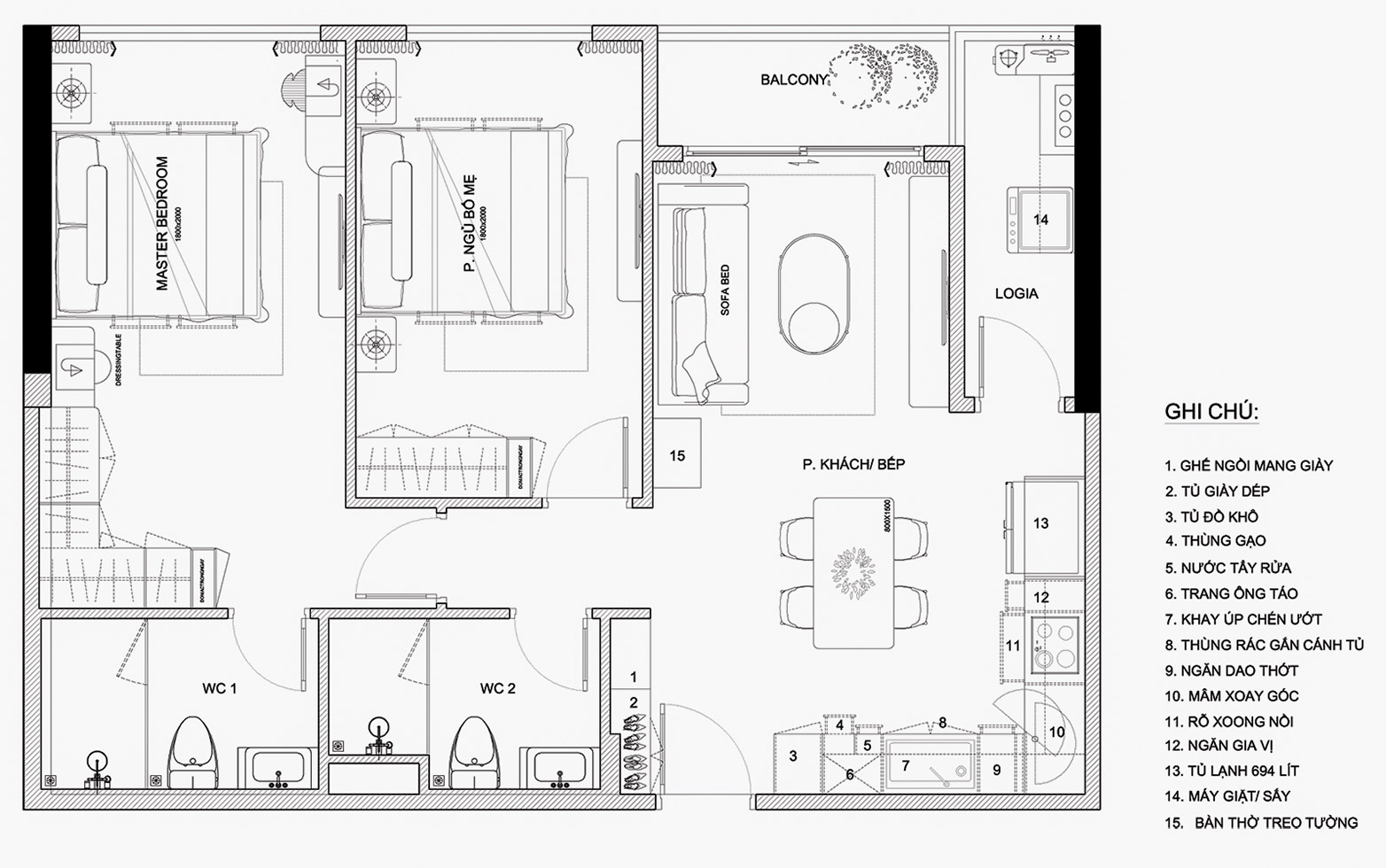 Layout Akari City Apartment