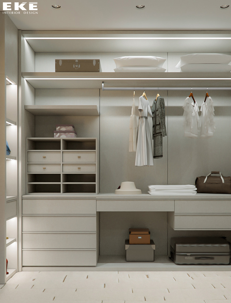 Thiết kế không gian walk-in closet hiện đại chuyên nghiệp